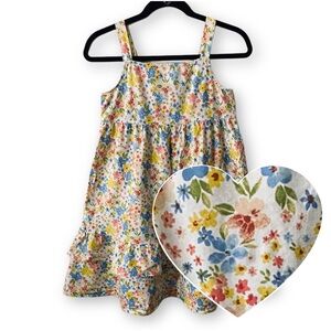 Old Navy Girls XL 14/16 Yellow Blue Red Printed Sleeveless Tiered All-Day Dress